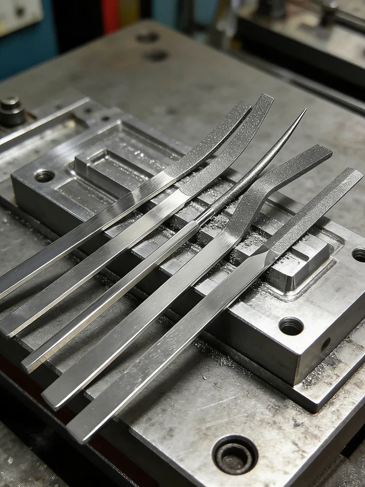 Five polished stainless steel diamond abrasive special-shaped files with 100 grit for scale modeling tools and model building tools