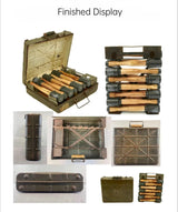 1/35 scale model German M24 grenade cases with olive green metal and wooden handles