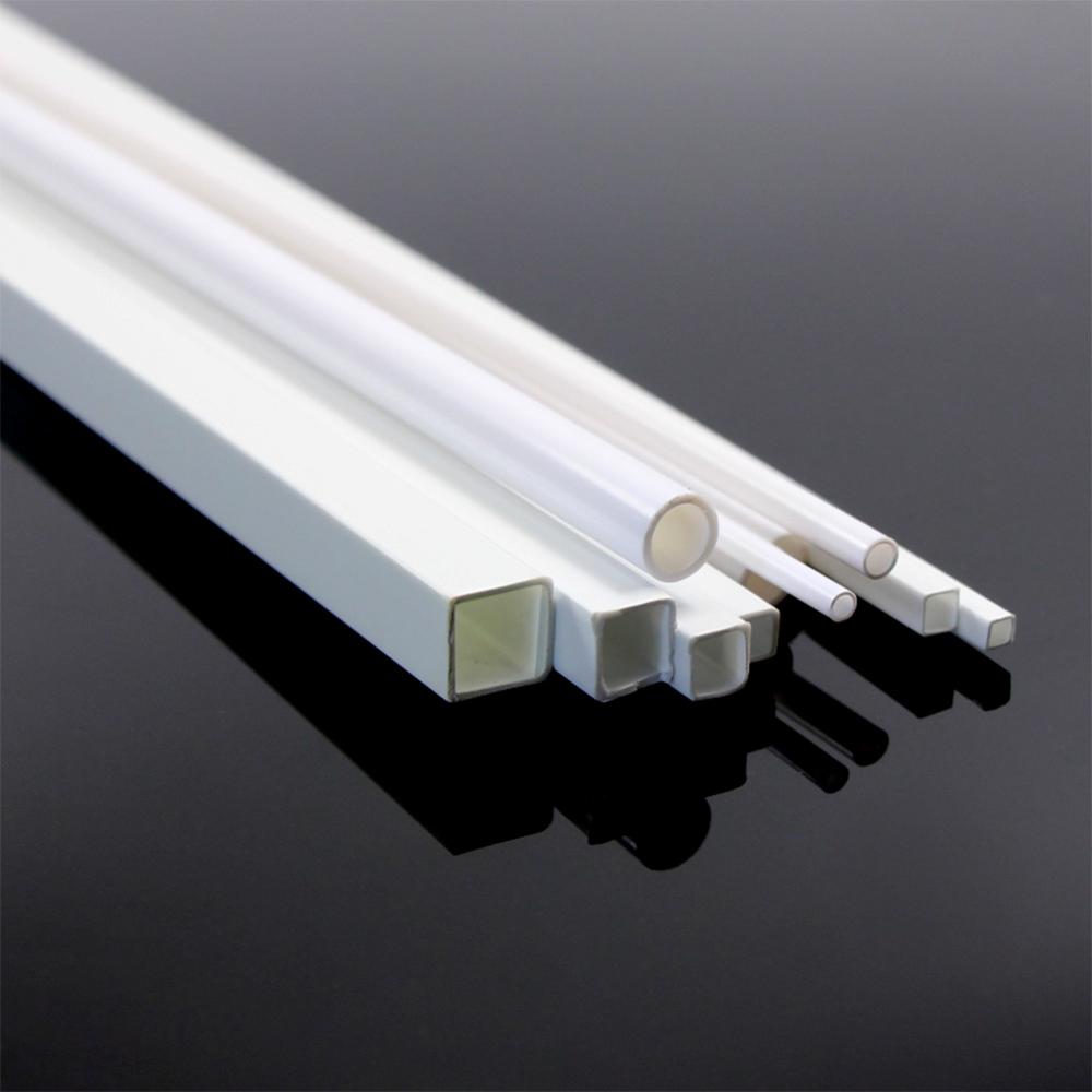 48pcs styrene round and square rods in white plastic tubing for scale modeling
