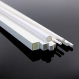 48pcs styrene round and square rods in white plastic tubing for scale modeling