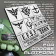 Gundam Zaku garage stencil with E.F.S.F. and Principality of Zeon logos