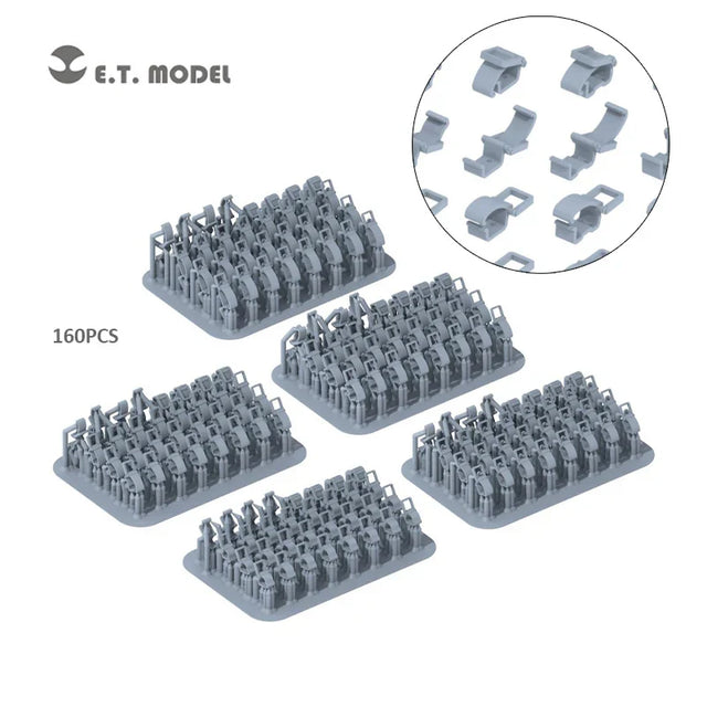 160pcs gray plastic 1/35 3D-printed clamps for WWII German vehicles by e.t