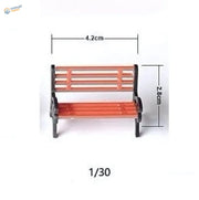 1/30 scale miniature orange black bench for rail transport modeling
