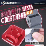 Black and red bevel polisher set with adhesive sanding paper for model making