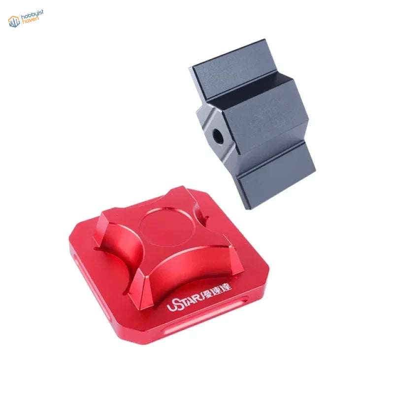 Red black CNC aluminum brackets with engraved branding for Bevel Sanding Tool