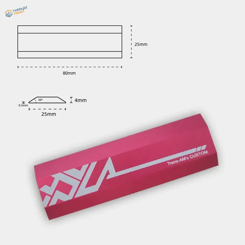 Vibrant pink beveled edge sanding plates with Trans-Am’s Custom logo