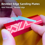 Red beveled edge sanding plates with white geometric pattern, 4mm thick