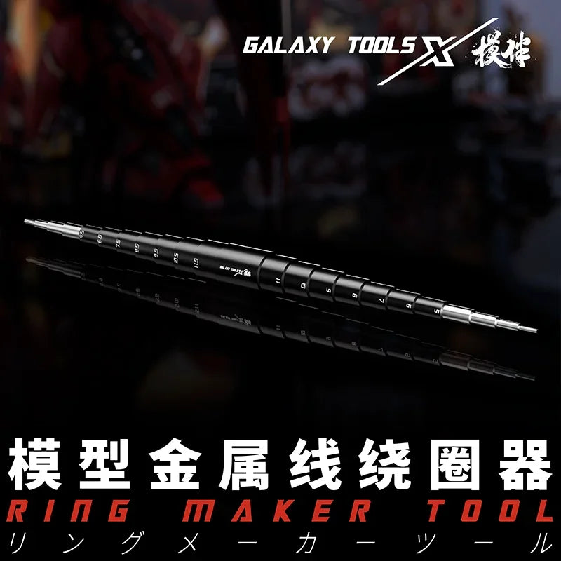 Galaxy Tool Stepped Mandrel black silver segmented ring making tool