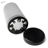 Silver brush cleaning bottle with black lid and clip interior