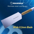 Manwah 0.3mm ultra-thin stainless steel saw with a wide stainless blade and textured gold-colored handle for scale modeling tools