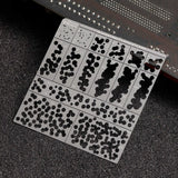 1/72 stencil for WWII German ambush camouflage, silver metal with black grid patterns