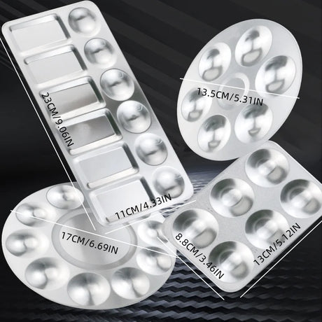 12-Well Rectangular Aluminum Paint Palette
