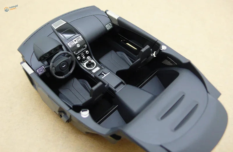 Black Lamborghini Gallardo Spyder diecast interior with car interior flocking decals