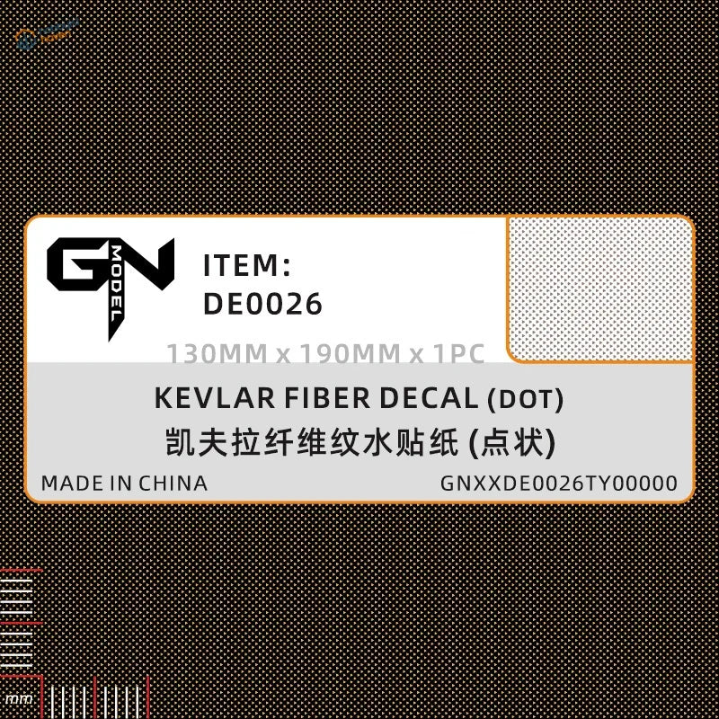 Black kevlar fiber decal with dot pattern, carbon fiber simulating de0026