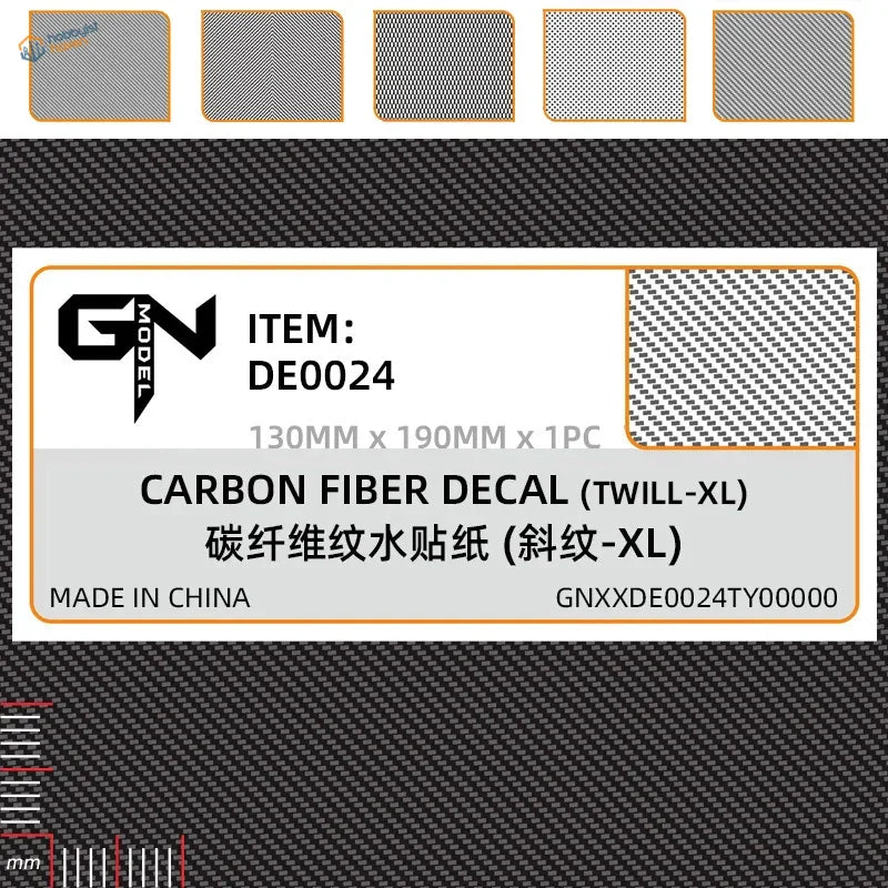 Black carbon fiber simulating decal with diagonal twill texture de0024
