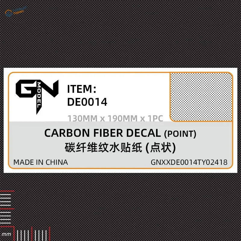 Carbon fiber simulating Gn model de0014 dot pattern decal