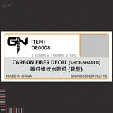 Carbon fiber simulating shoe-shaped water-slide decal with woven texture