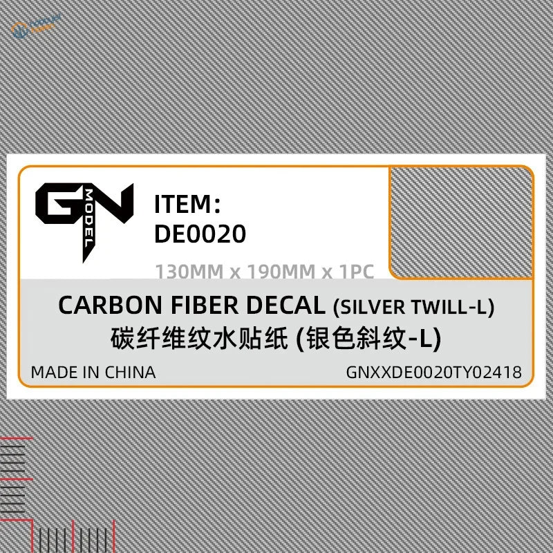 Silver carbon fiber simulating decal de0020 diagonal twill texture