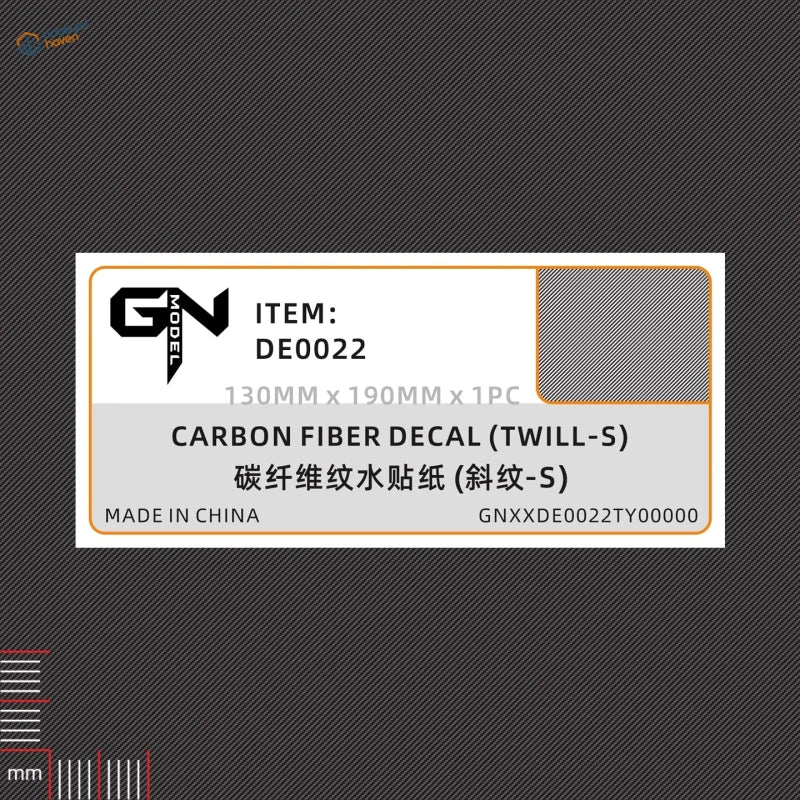 Carbon fiber simulating twill decal with dark gray diagonal weave