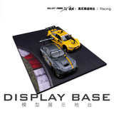 1/24 scale display base with aluminum alloy frame, yellow and gray diecast cars on realistic track