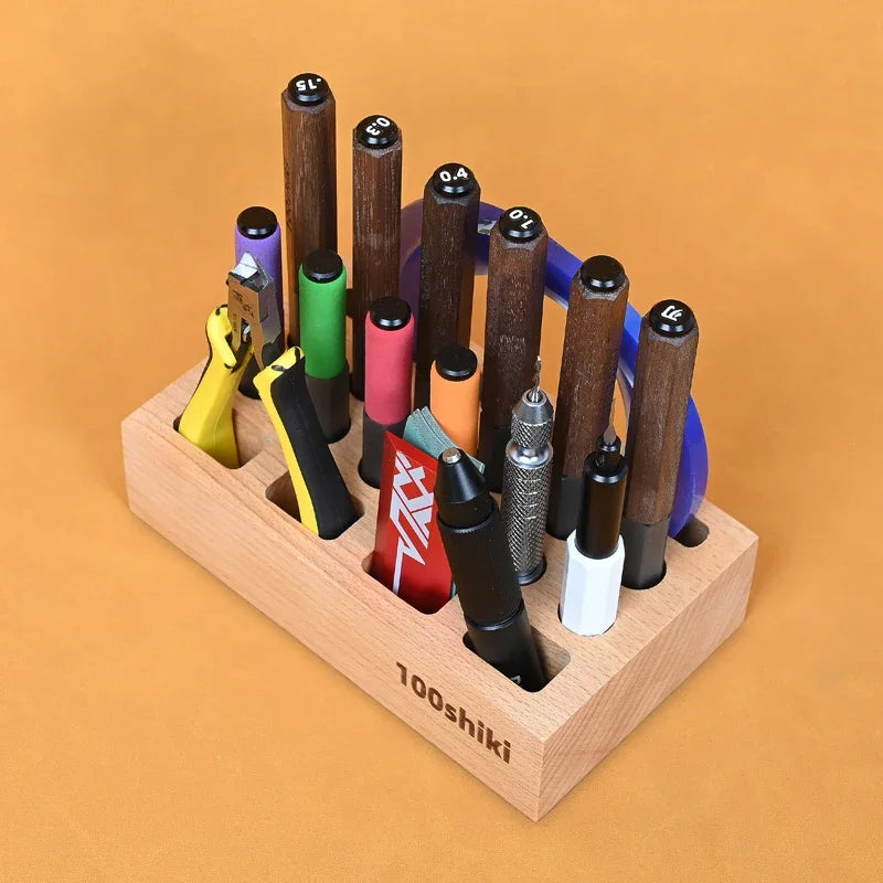 Light wooden racks for scale modeling tools and jewelry