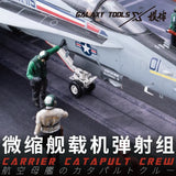 1/48 Flight Deck Crew Set 1: Gray white model aircraft with red blue black markings