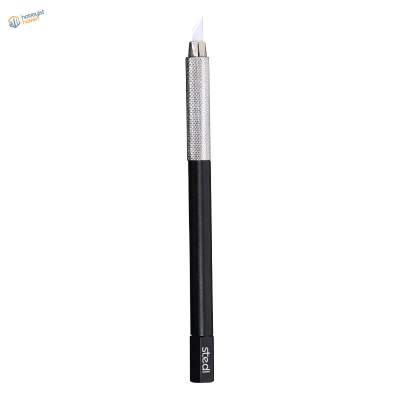 Black and silver Ceramic Blade Cutting Knife with textured grip