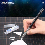 Ceramic blade cutting knife with black steel rule and ergonomic grip
