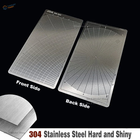 Silver 304 stainless steel scale modeling templates with engraved grids