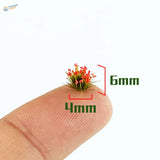 Tiny red and green colorful grass patches, 6mm wide and 4mm tall