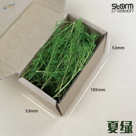 Vibrant green colorful shrubs for diorama scale modeling tools, 夏绿 labeled box