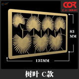 Cormake 1/35 PE plant leaves: gold rectangular sheet with six palm patterns for scale modeling tools
