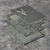 Cormake precision cutting templates with geometric patterns for scale modeling tools
