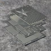 Cormake precision cutting templates with geometric patterns for scale modeling tools