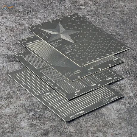 Cormake precision cutting templates with geometric patterns for scale modeling tools