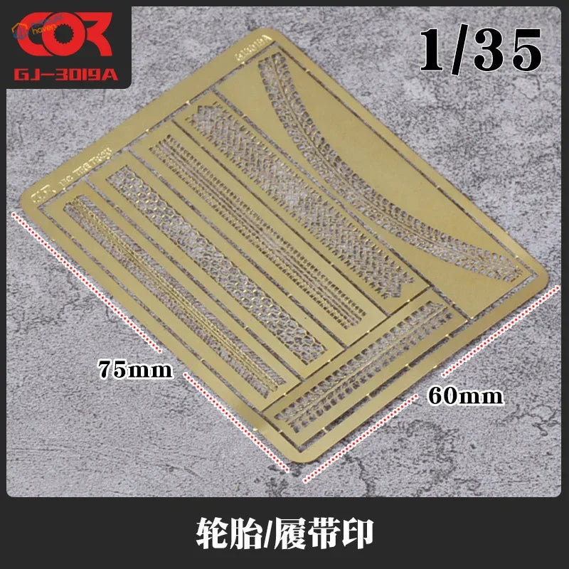 Cormake Scenery Effects gold stencil with tiny details for 1/35 tire treads