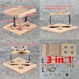 Adjustable wooden 3-in-1 clamp assembly with black metal hardware from cormake clamp kit for model building tools