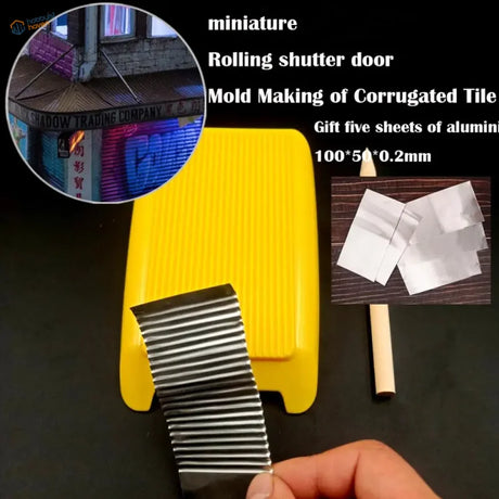Yellow plastic mold for corrugated sheet shaping jig and aluminum sheets