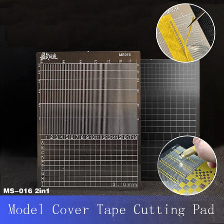 Transparent acrylic stainless steel cutting template pad with grid markings