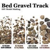 4 sizes ballast gravel rocks for DIY model making, natural river stones