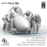 Gray 3d printed fuel tank model for galaxy 1/48 f/a-18 deck handling crew set with crew figures