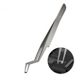 Silver-tipped Double-angled Fine Tweezers with mechanic branding, model building tools