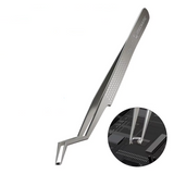 Silver-tipped Double-angled Fine Tweezers with mechanic branding, model building tools