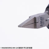 Silver-colored madworks mh-24 flat nose pliers with precision engraving and metallic finish for scale modeling tools
