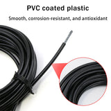 1-6mm braided steel wire with black PVC-coated smooth surface and exposed core