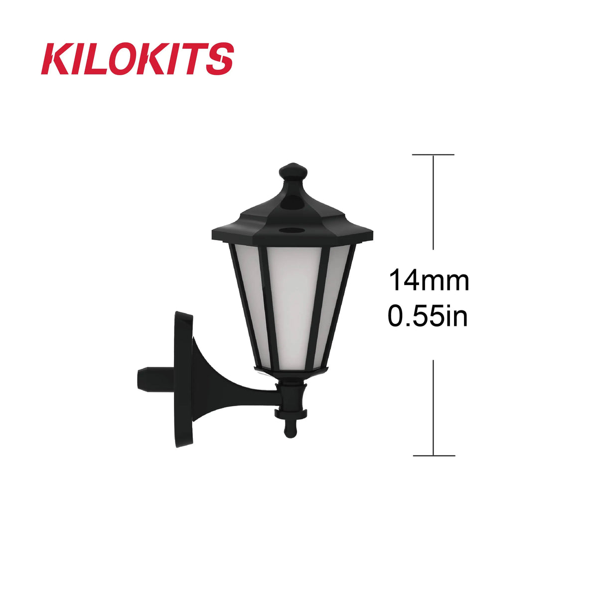 Black kilokits outdoor wall lantern with classic design and frosted glass panels for precision hobby tools use