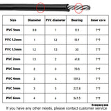 Black PVC-coated braided steel wire cable, 1-6mm core