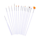 Set of 15 special shape brushes with white handles for scale modeling