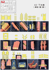 Pre-cut masking tapes set for MG Jesta Cannon AEther: pink yellow Gundam A2 lower body parts