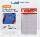 Stedi MS-02 6mm scribing tape pack, 25.2 m long, with a size diagram